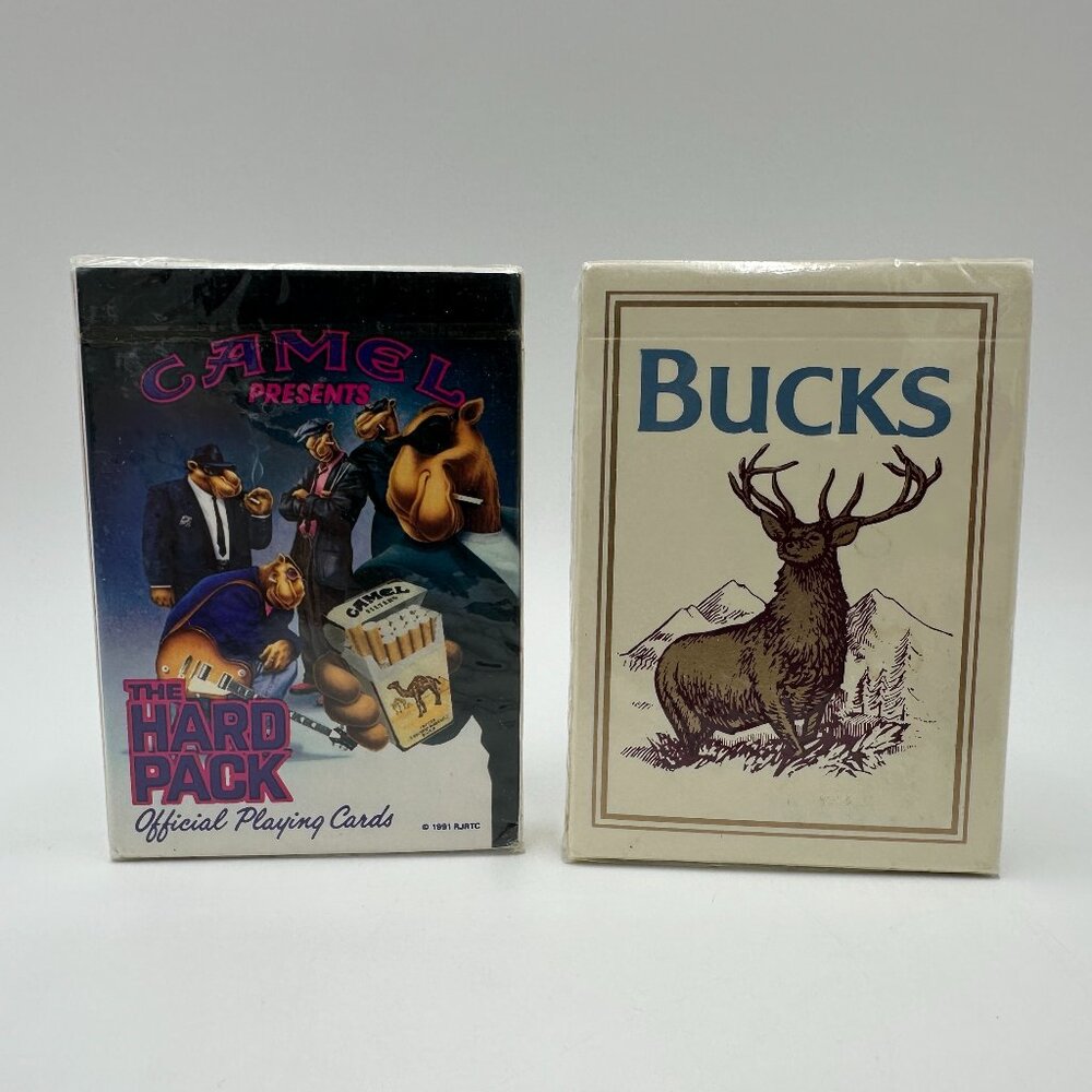 Vintage Bucks and Camel The Hard Pack Playing Cards / Both Sealed